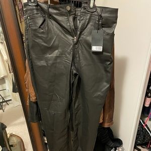 RW CO. Faux leather jeans (straight, skinny leg) new with tags